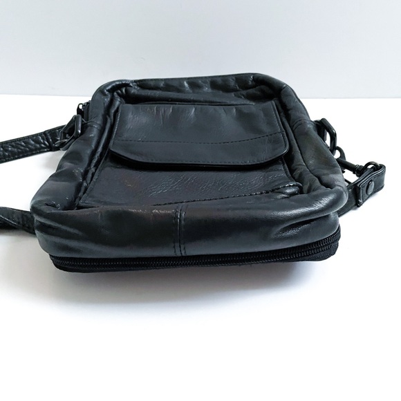 Scully Black Leather Mini Crossbody Bag - Picture 5 of 8